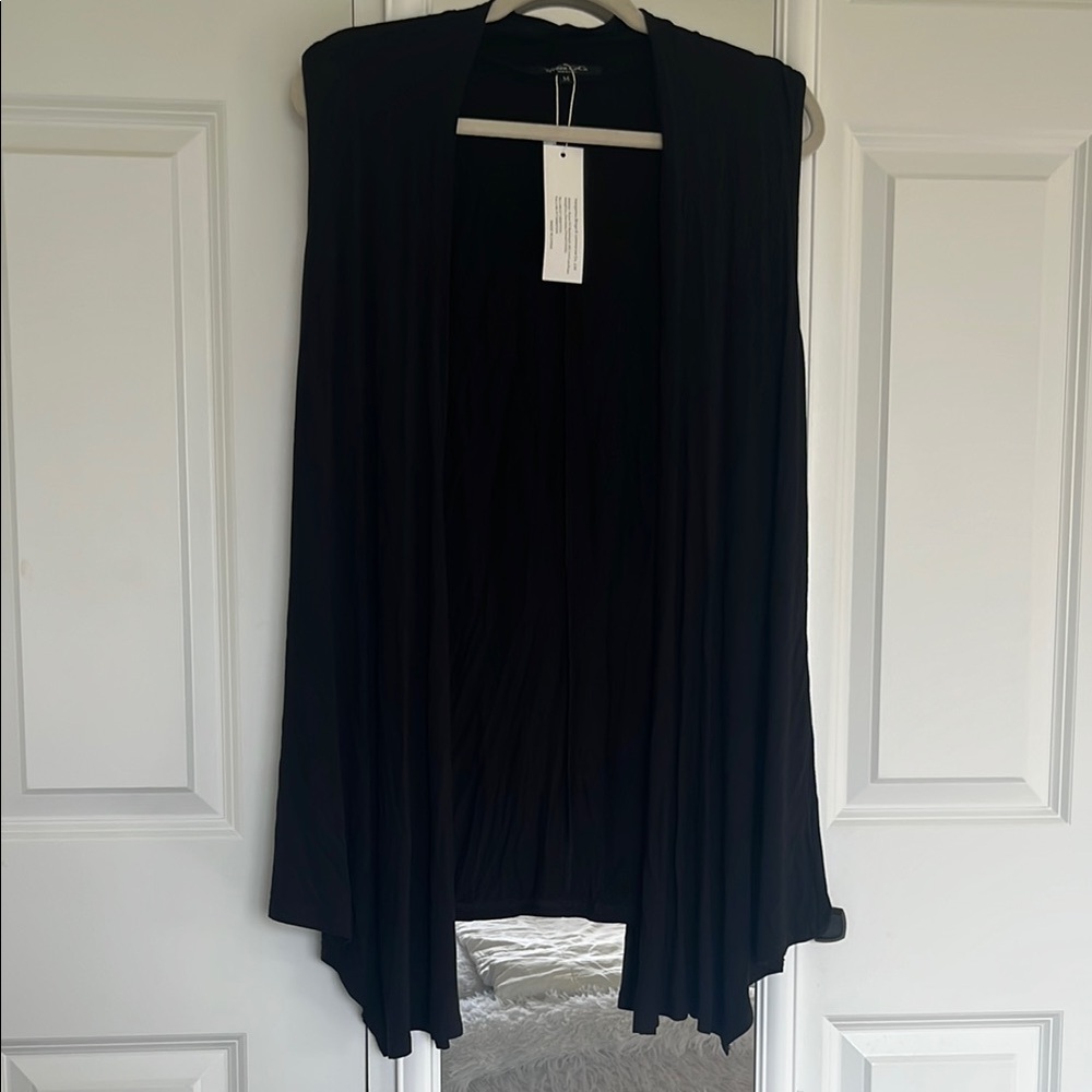 Urban Coco New With Tags Black Open Front Cardigan Vest Size Medium